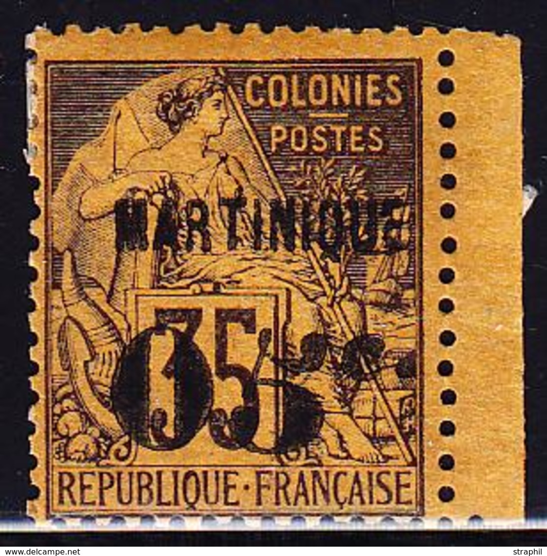 * MARTINIQUE - TIMBRES POSTE - * - N°13c - "5" Penché - TB - Altri & Non Classificati