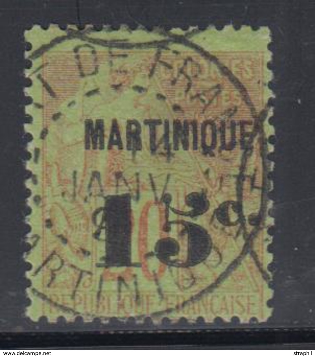 O MARTINIQUE - TIMBRES POSTE - O - N°16 - 15c S/20c - Signé Rivière - TB - Other & Unclassified