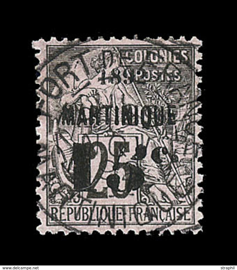 O MARTINIQUE - TIMBRES POSTE - O - N°28a - 15 S/25c - "5" Penché - Belle Obl. Centrale - TB/SUP - Sonstige & Ohne Zuordnung
