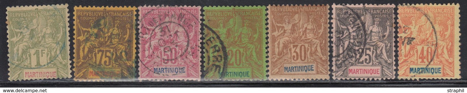 O MARTINIQUE - TIMBRES POSTE - O - N°37/43 - N°39 * - Qques Rousseurs - Other & Unclassified