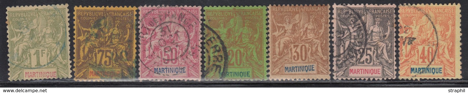 O MARTINIQUE - TIMBRES POSTE - O - N°37/43 - N°39 * - Qques Rousseurs - Altri & Non Classificati