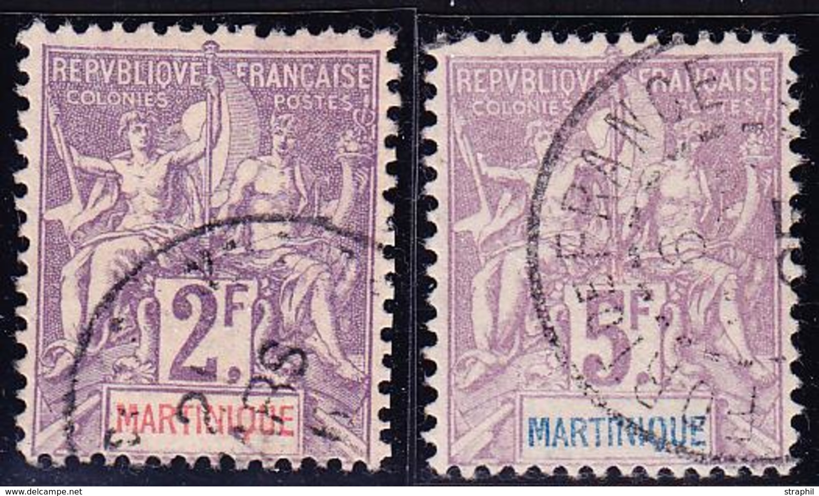 O MARTINIQUE - TIMBRES POSTE - O - N°50/51 - 2F Et 5F - TB - Sonstige & Ohne Zuordnung