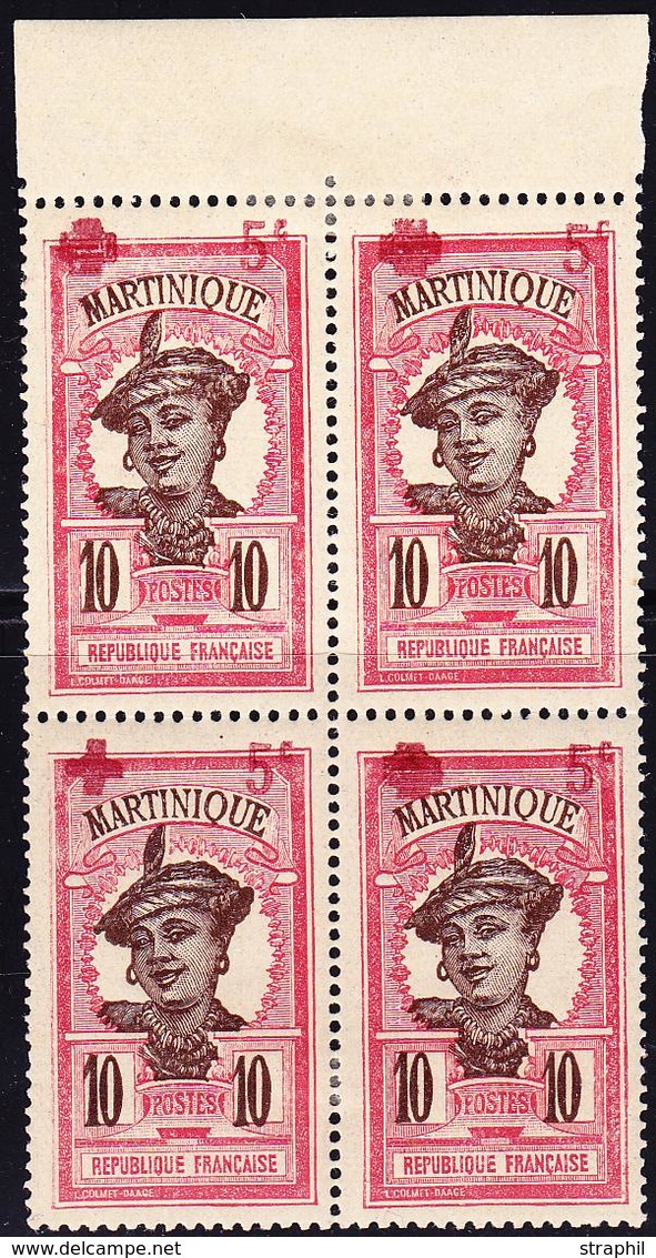 * MARTINIQUE - TIMBRES POSTE - * - N°82 - Bloc De 4 - BdF - Essai De Surcharge - TB - Sonstige & Ohne Zuordnung