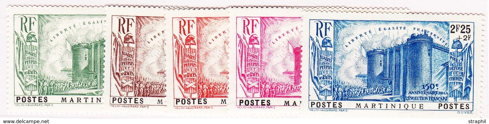 ** MARTINIQUE - TIMBRES POSTE - ** - N°170/74 - Révolution - TB - Other & Unclassified