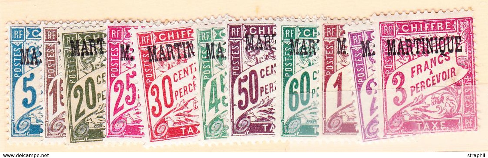 * MARTINIQUE - TIMBRES TAXE - * - N°1/11 - TB - Sonstige & Ohne Zuordnung