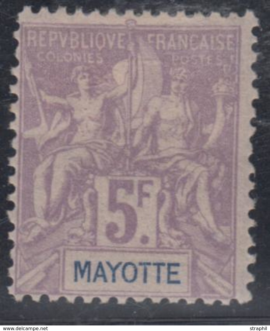 * MAYOTTE - * - N°14 - 5F Lilas - Signé - TB - Sonstige & Ohne Zuordnung