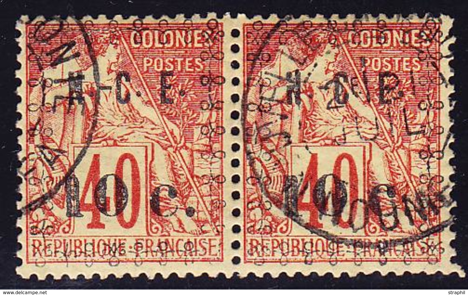 ** NOUVELLE CALEDONIE - ** - N°13 - 10 S/40c - Paire - 1 Pt Rousseur Sinon TB - Vide