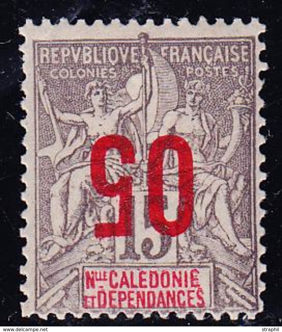 ** NOUVELLE CALEDONIE - ** - N°105a - Surch. Renversée - Signé Belleville TB - Vide