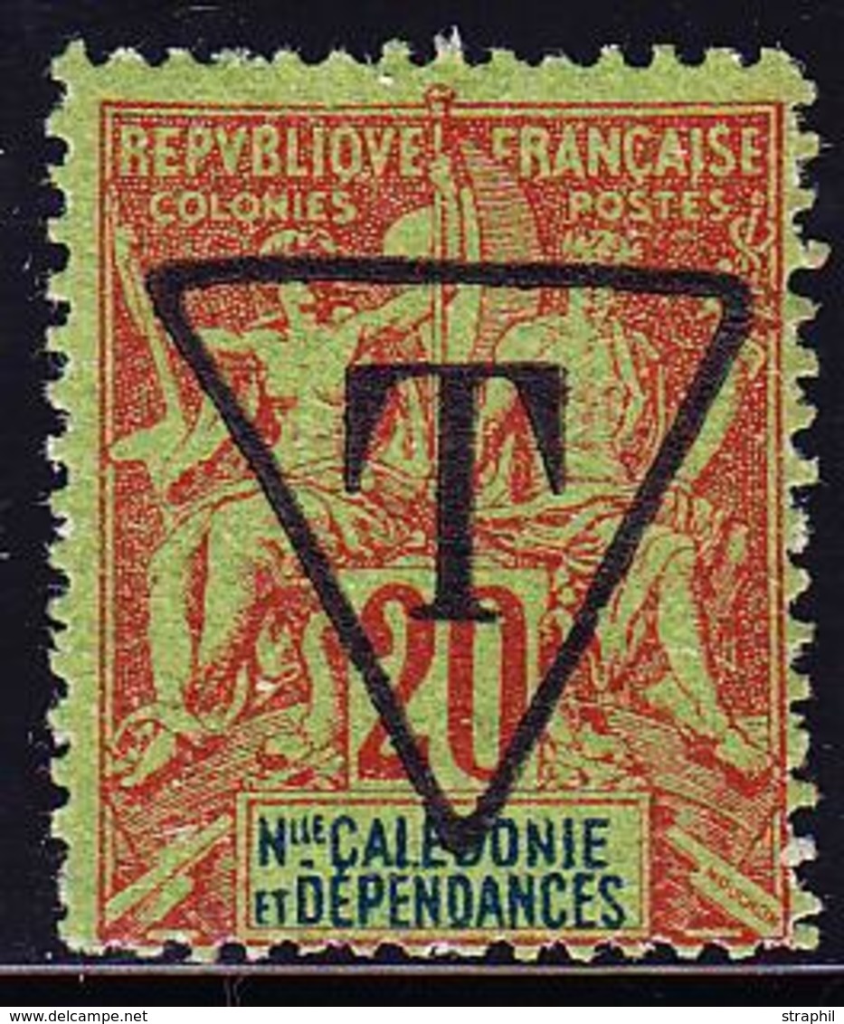 ** NOUVELLE CALEDONIE - TIMBRES-TAXE - ** - N°4 - 20c Brique S/vert - TB - Vide