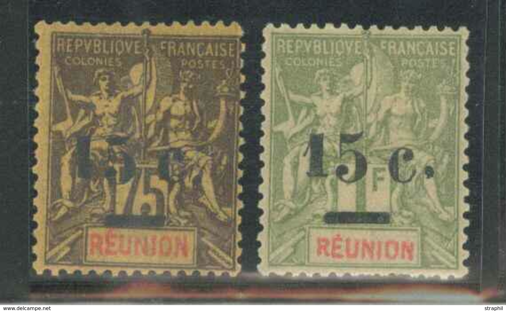 * REUNION - * - N°54d, 55b - Petits "1" - TB - Other & Unclassified