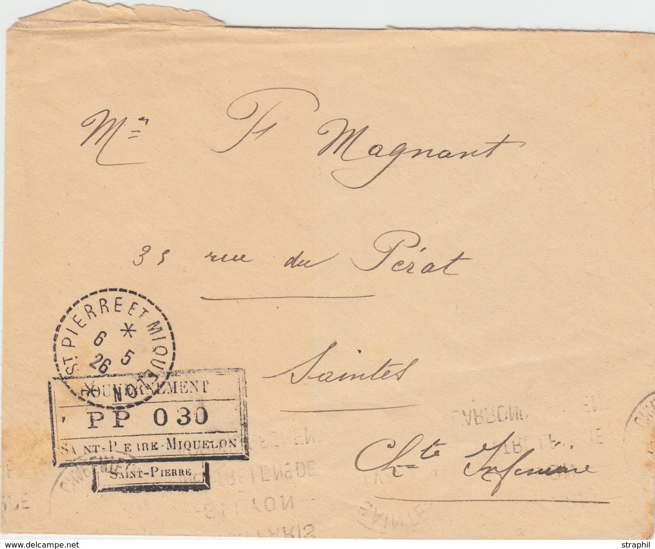 L SPM - PRECURSEURS - L - Pli En PP De SPM - 6/5/26 - Avec Marque Encadrée "GOUVERNEMENT - P.P 0,30" - Pr Saintes - TB - Vide