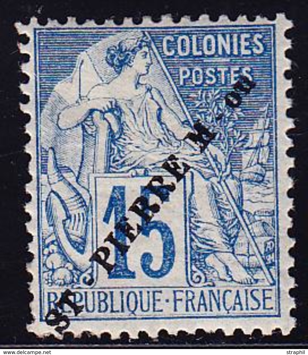 * SAINT PIERRE ET MIQUELON - * - N°23 - 15c Bleu - TB - Vide