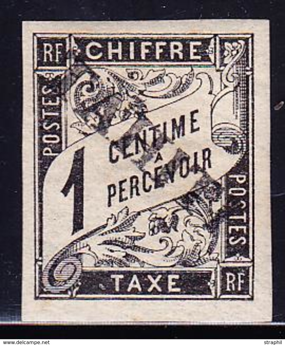 * TAHITI - TIMBRES TAXE - * - N°1 - 1c Noir - Signé Calves - TB - Other & Unclassified