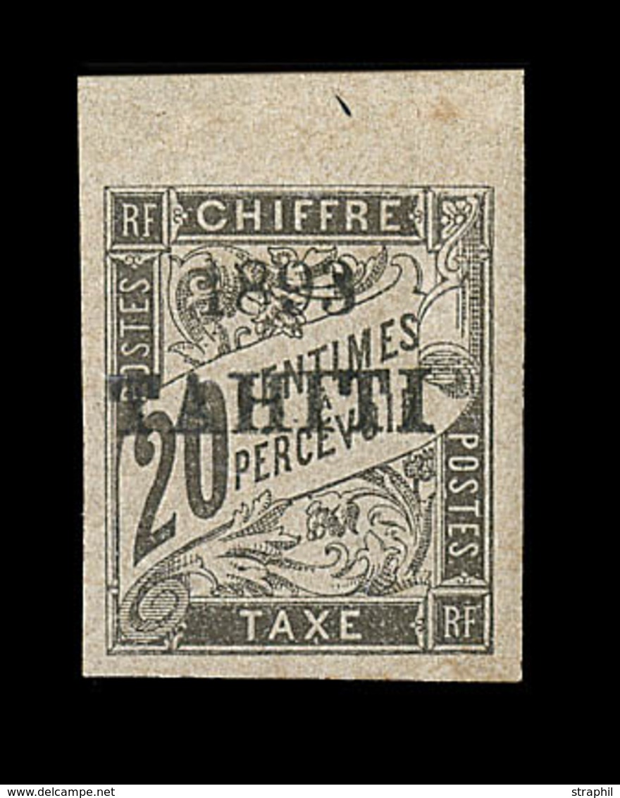 * TAHITI - TIMBRES TAXE - * - N°21 - 20c Noir - BdF - Signé Calves - TB - Andere & Zonder Classificatie