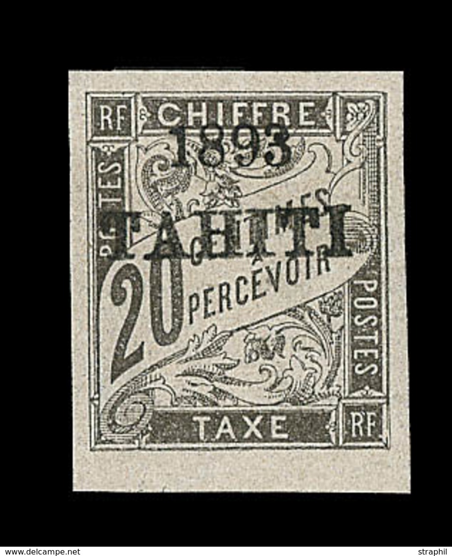 * TAHITI - TIMBRES TAXE - * - N°21 - 20c Noir - Signé - BDF - TB - Other & Unclassified