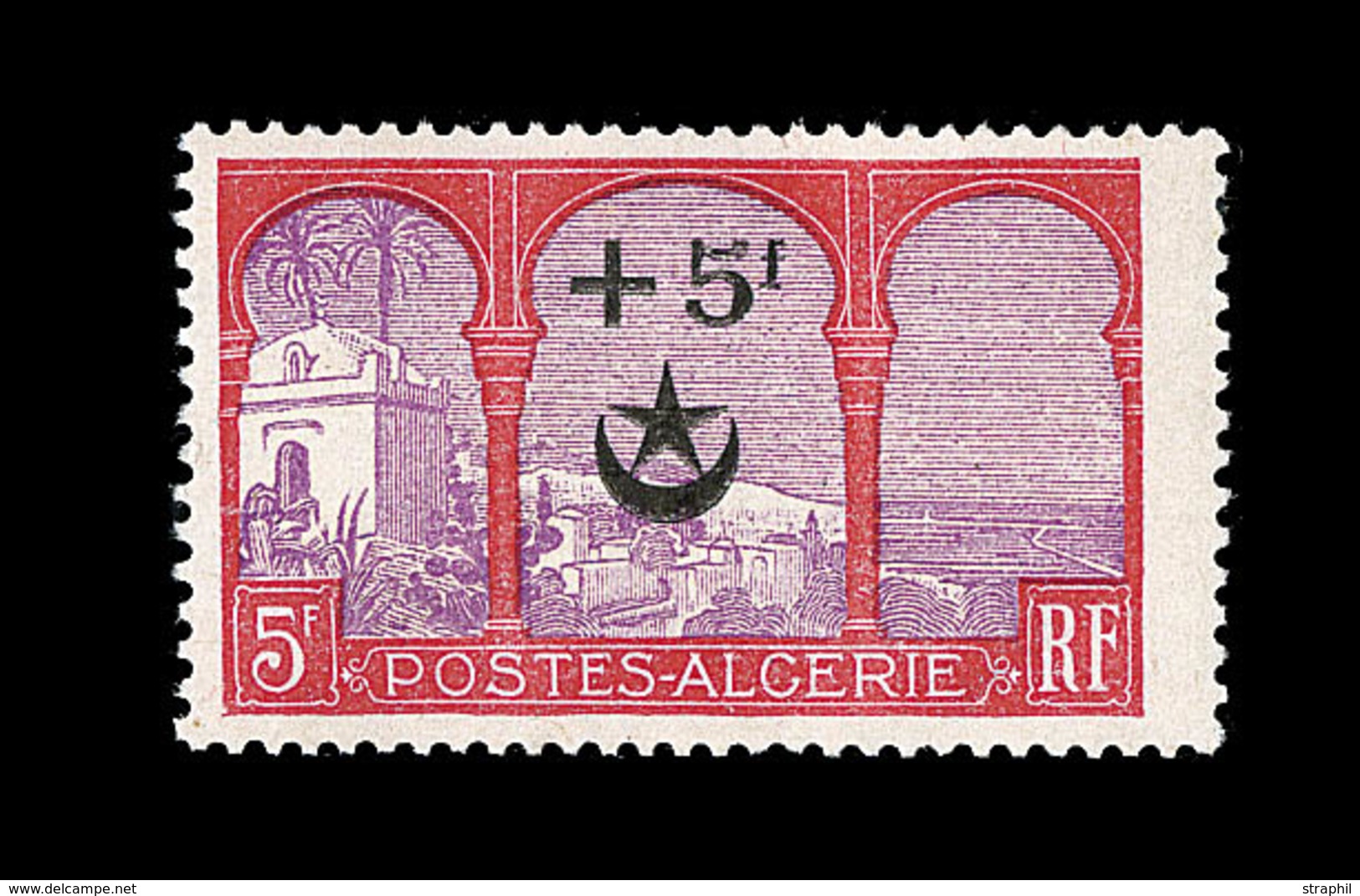 ** ALGERIE - VARIETES - ** - N°70a - Variété AL"C"ERIE - Signé A. Brun - TB - Vide