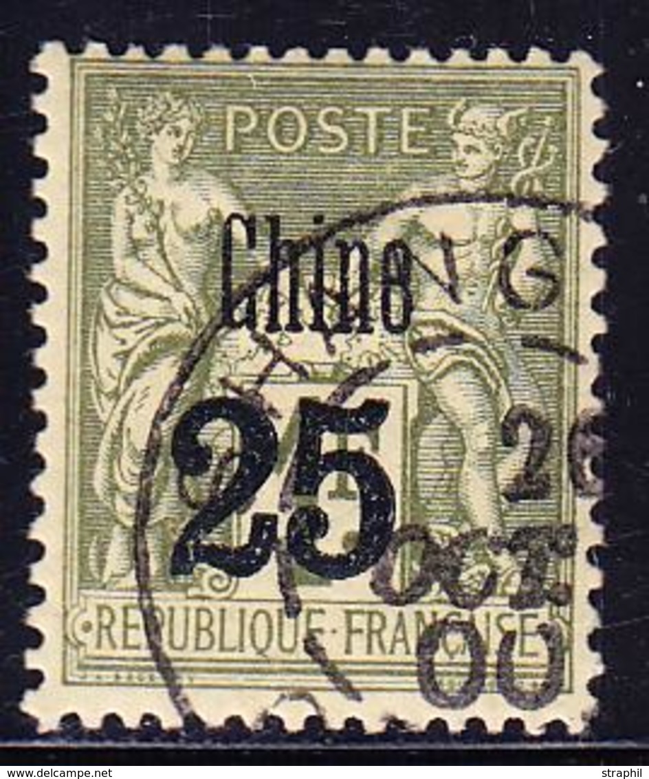 O CHINE - BUREAU FRANCAIS - O - N°18 - Paire - 25 S/1F - Signé - TB - Other & Unclassified