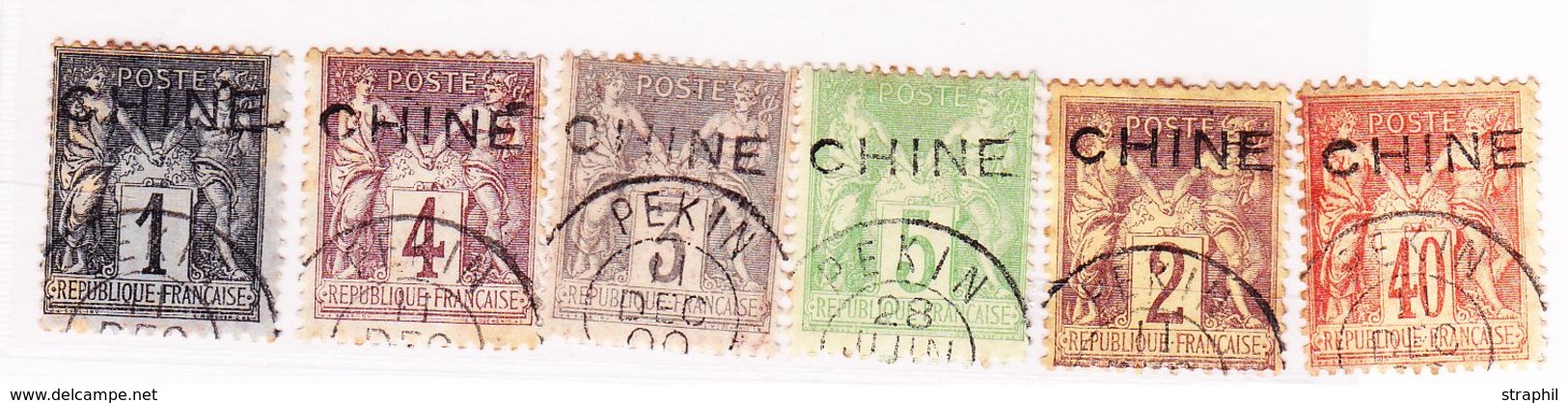 O CHINE - BUREAU FRANCAIS - O - N°83, 85, 87/88, 94, 102 (Tim De France ) Surch. CHINE - Obl Pékin - Rousseurs - Other & Unclassified