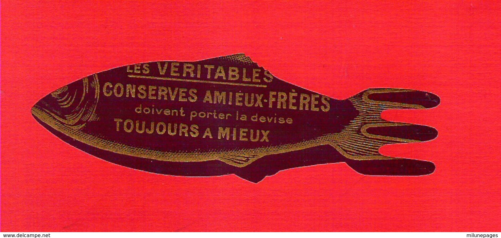 Enveloppe Publicitaire Fantaisie Conserves De Sardines AMIEUX Frères Offerte à L'Exposition Internationale De Paris 1900 - Werbung