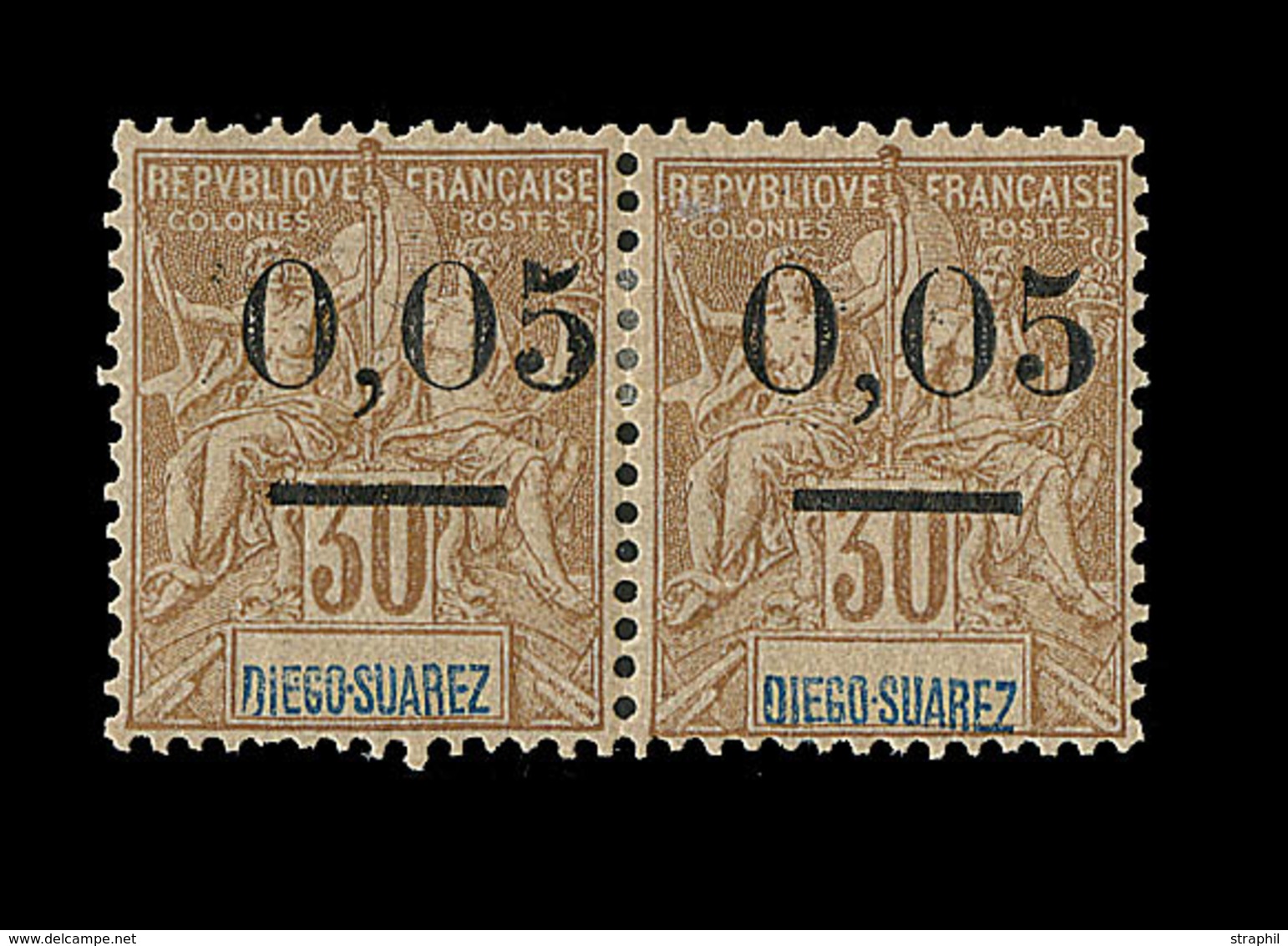* DIEGO SUAREZ - * - N°59 Paire Type II - 0,05 S. 30c - TB - Other & Unclassified