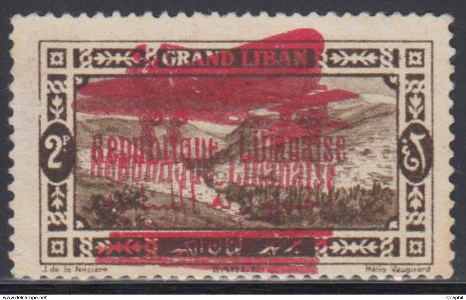 (*) GRAND LIBAN - POSTE AERIENNE - (*) - N°31b - Dble Surcharge - TB - Sonstige & Ohne Zuordnung