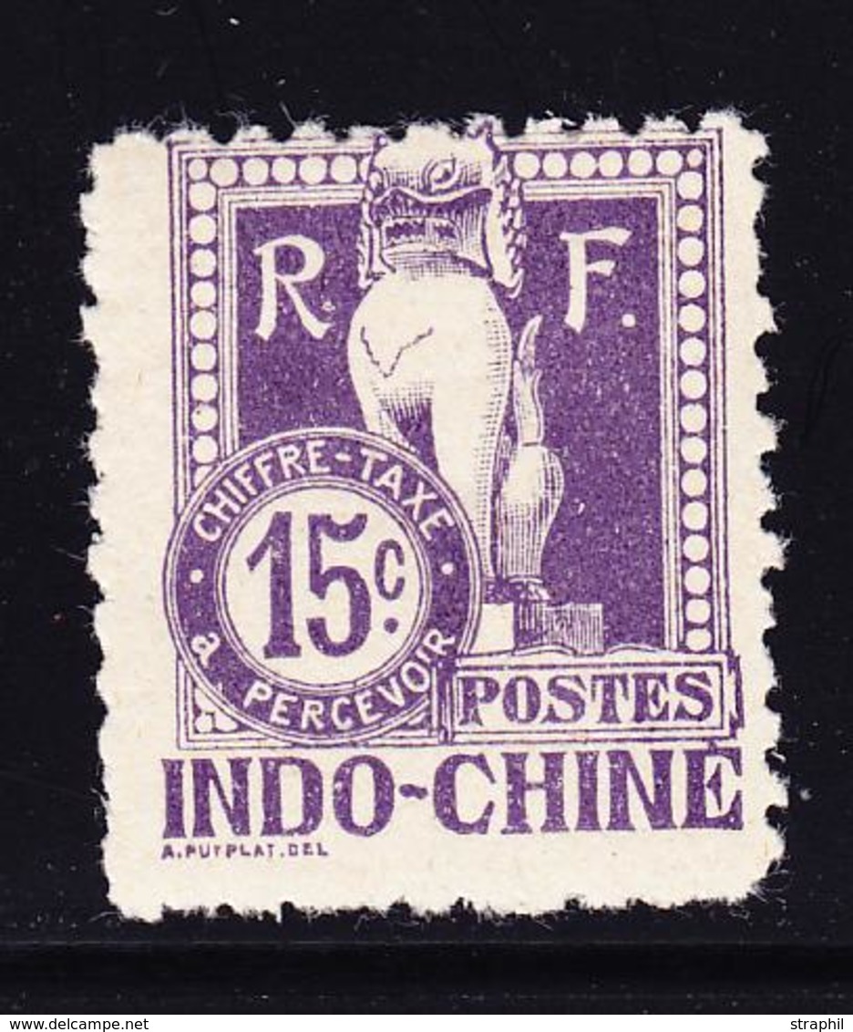 * INDOCHINE - TIMBRES TAXE - * - N°9 - 15c Violet - Dent. 11 - TB - Other & Unclassified