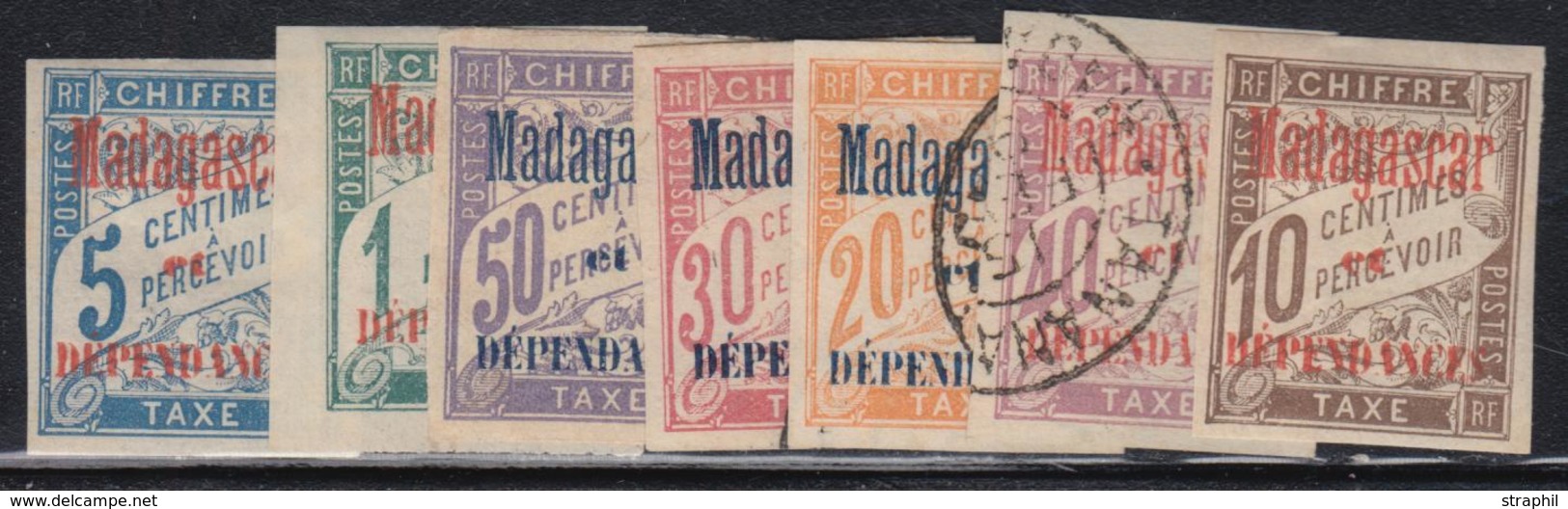 */O MADAGASCAR - TIMBRES TAXE - */O - N°1/7 - 3 Val. Oblit. - TB - Other & Unclassified