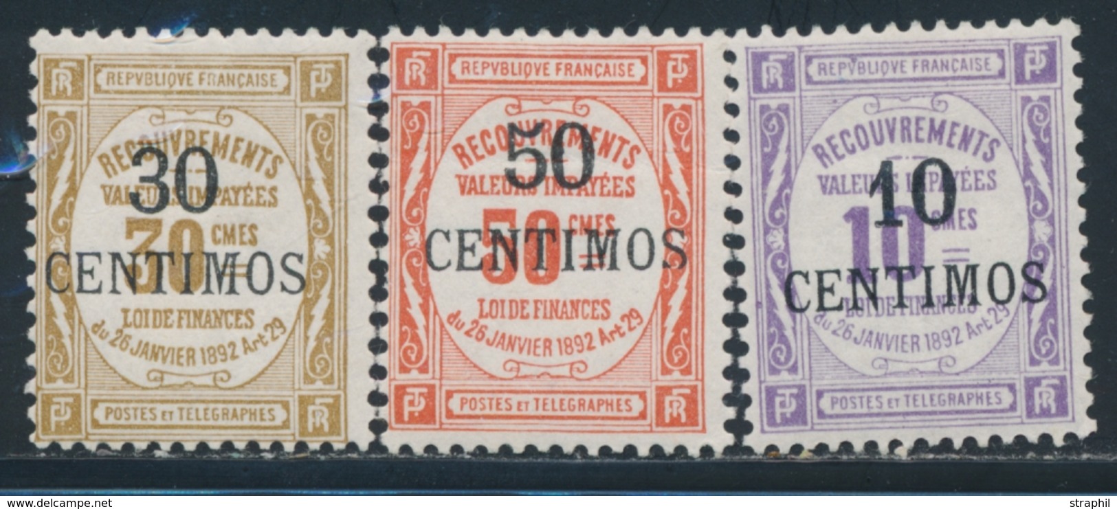 * MAROC - TIMBRES TAXE - * - N°7/9 - TB - Vide