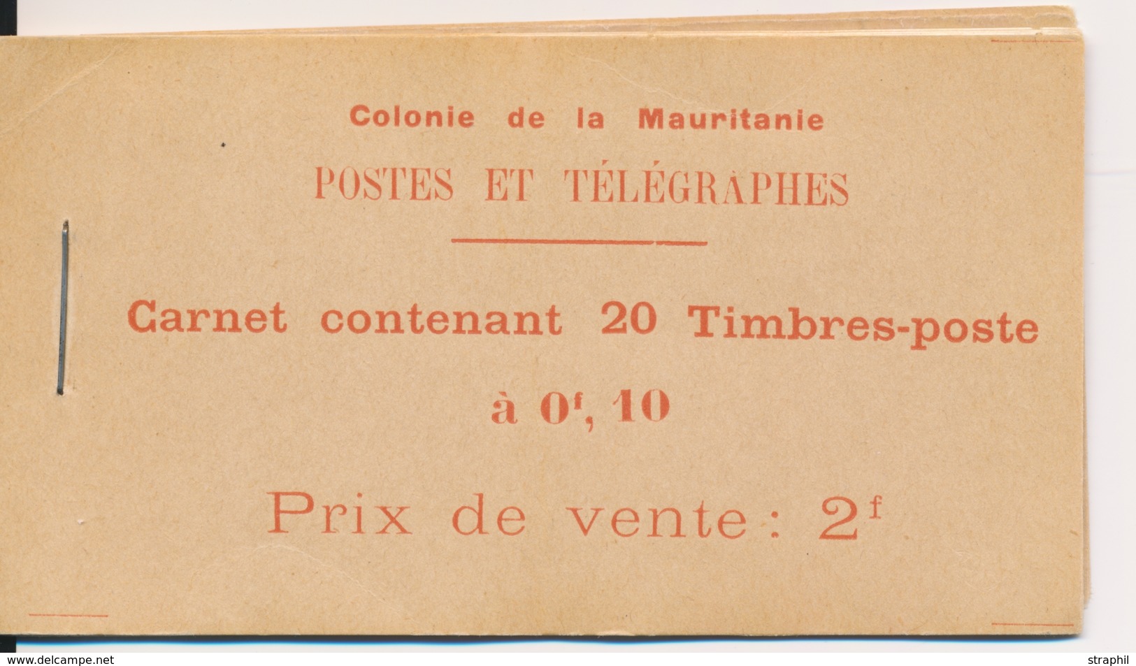 O MAURITANIE - CARNETS - O - N°21 (Mau N°2) - Carnet De 20 - TB - Other & Unclassified