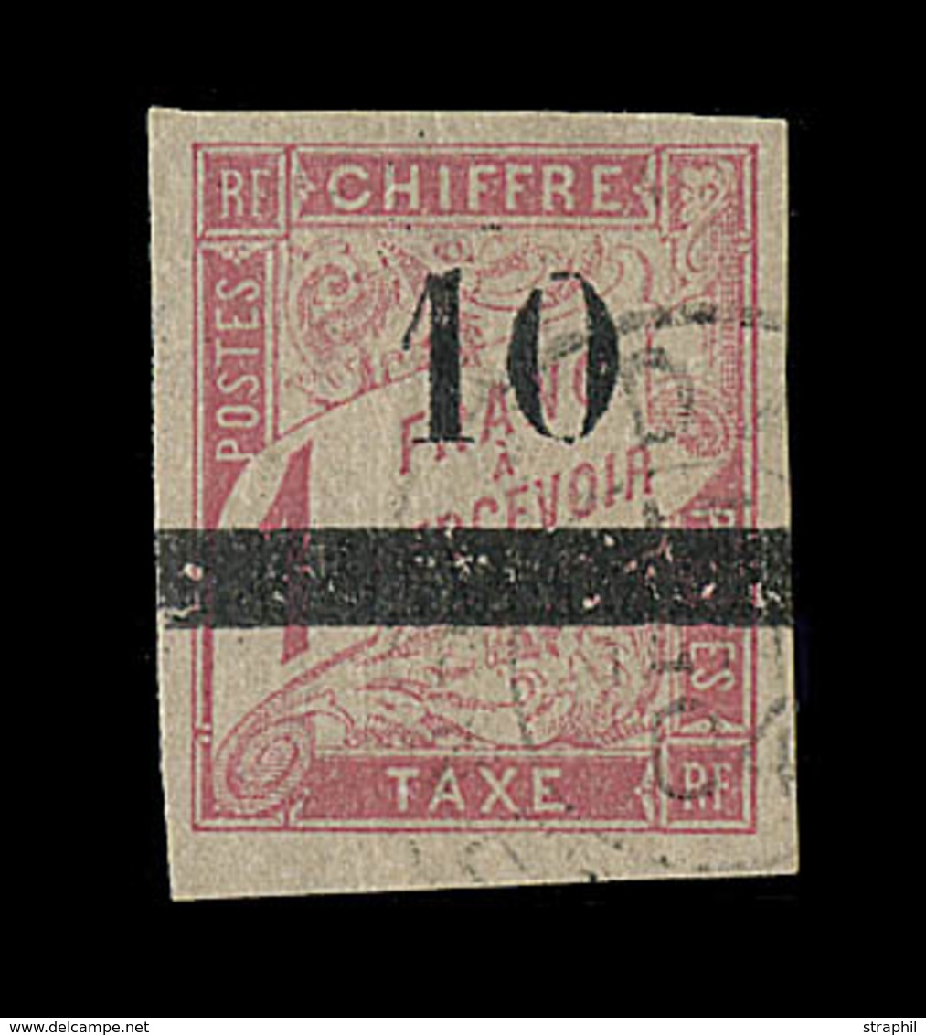 O SENEGAL - TIMBRES TAXE - O - N°3 - 10 S. 1F Rose S. Paille - Signé Guy - TB - Other & Unclassified