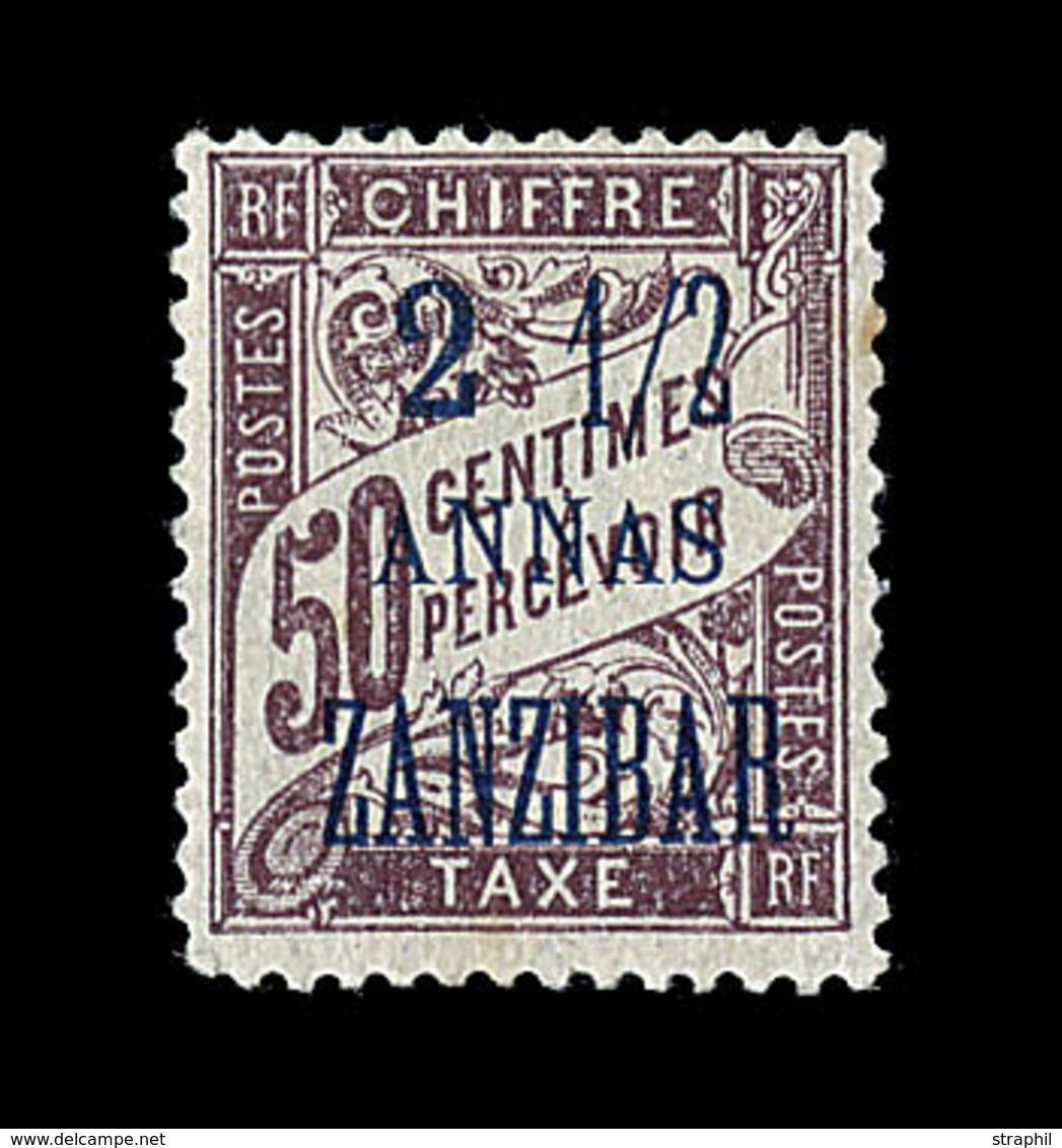 * ZANZIBAR - TIMBRES TAXE - * - N°5a - 2½ S/50c - Rousseur - Signé Calves - Other & Unclassified