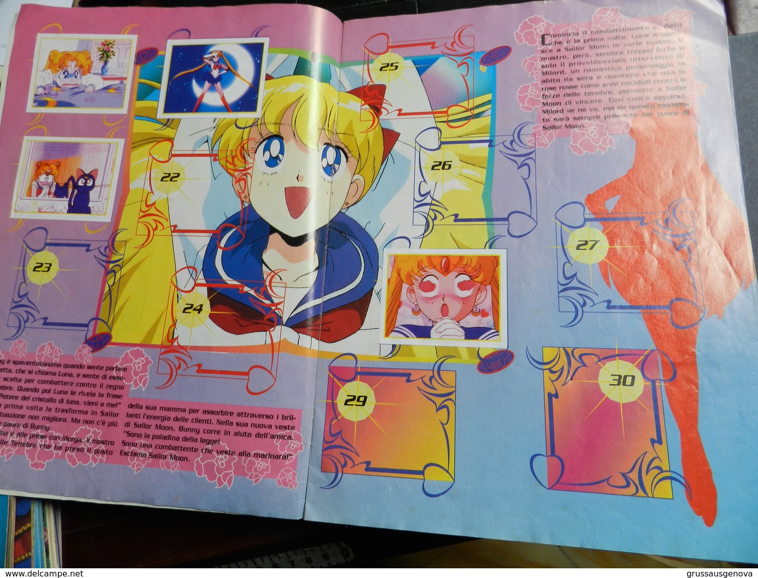 3) ALBUM SAILOR MOON MELIN COLLECTION STICKER ALBUM 1995 NON COMPLETO MANCANO 137 FIGURINE SU 241 - Edizione Italiana