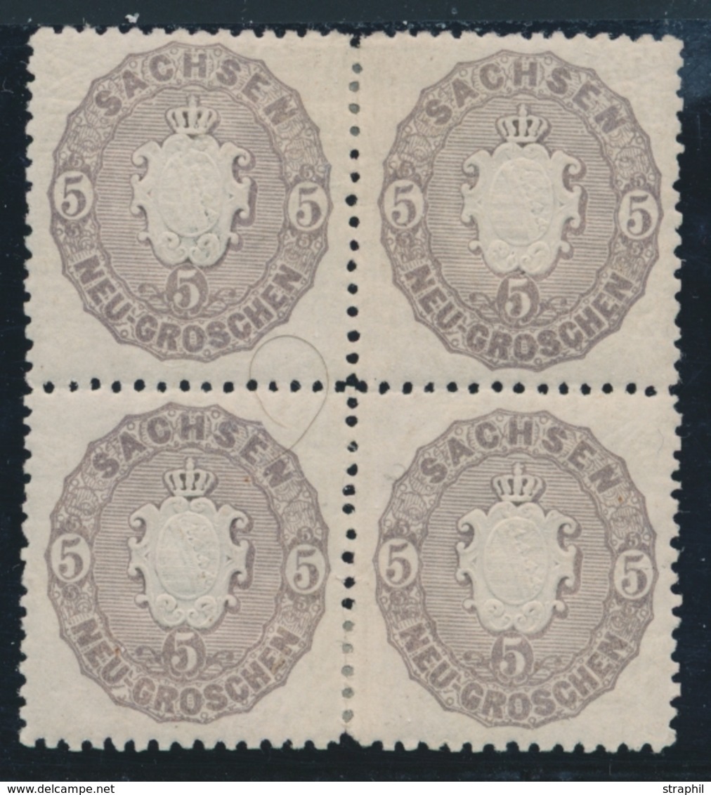 * SAXE - * - N°18 - 5n Violet Gris - Bloc De 4 - TB - Sachsen