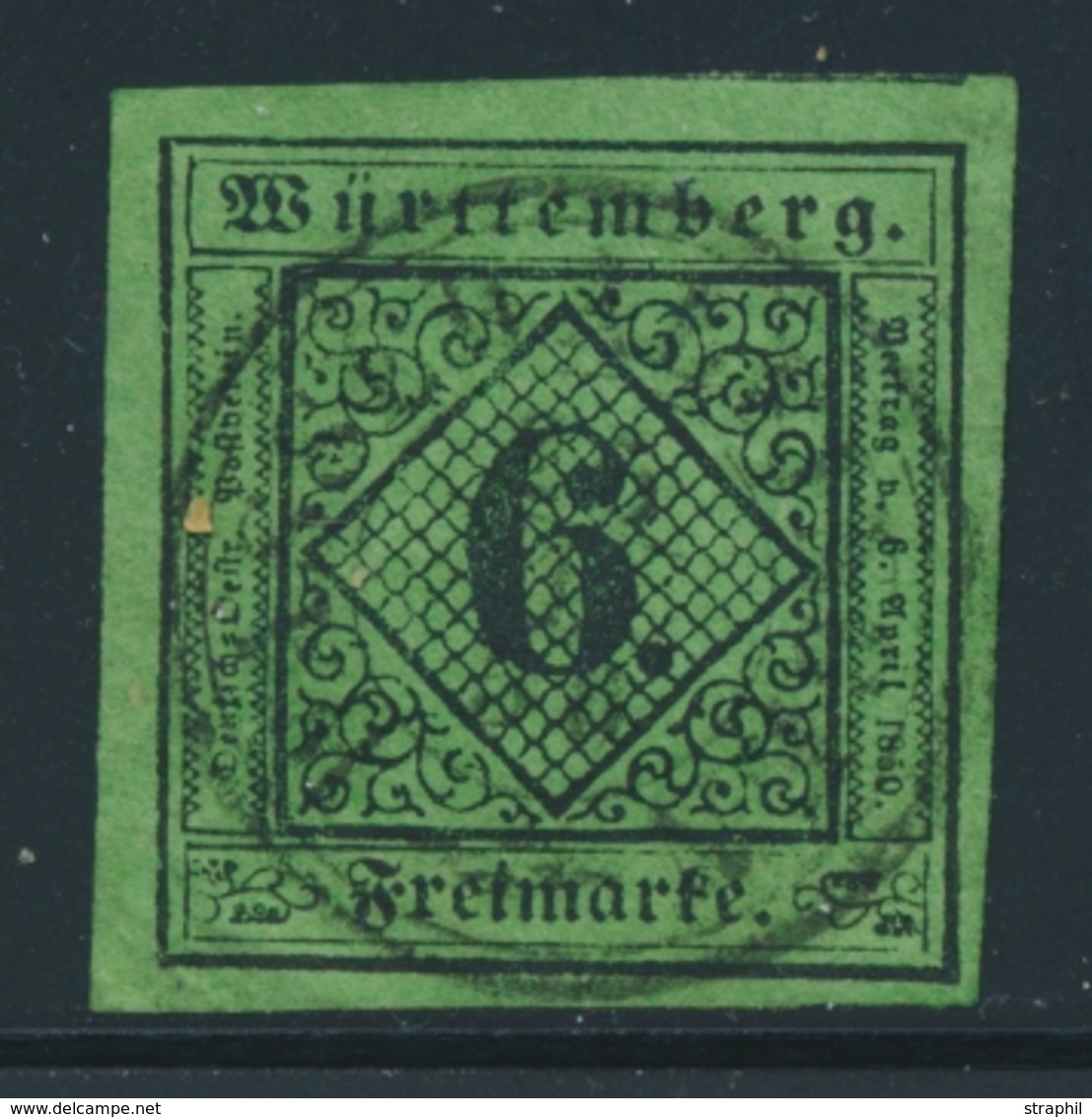 O WURTEMBERG - O - N°3 - 6k. Vert - Belles Marges - 1 Voisin - TB - Altri & Non Classificati