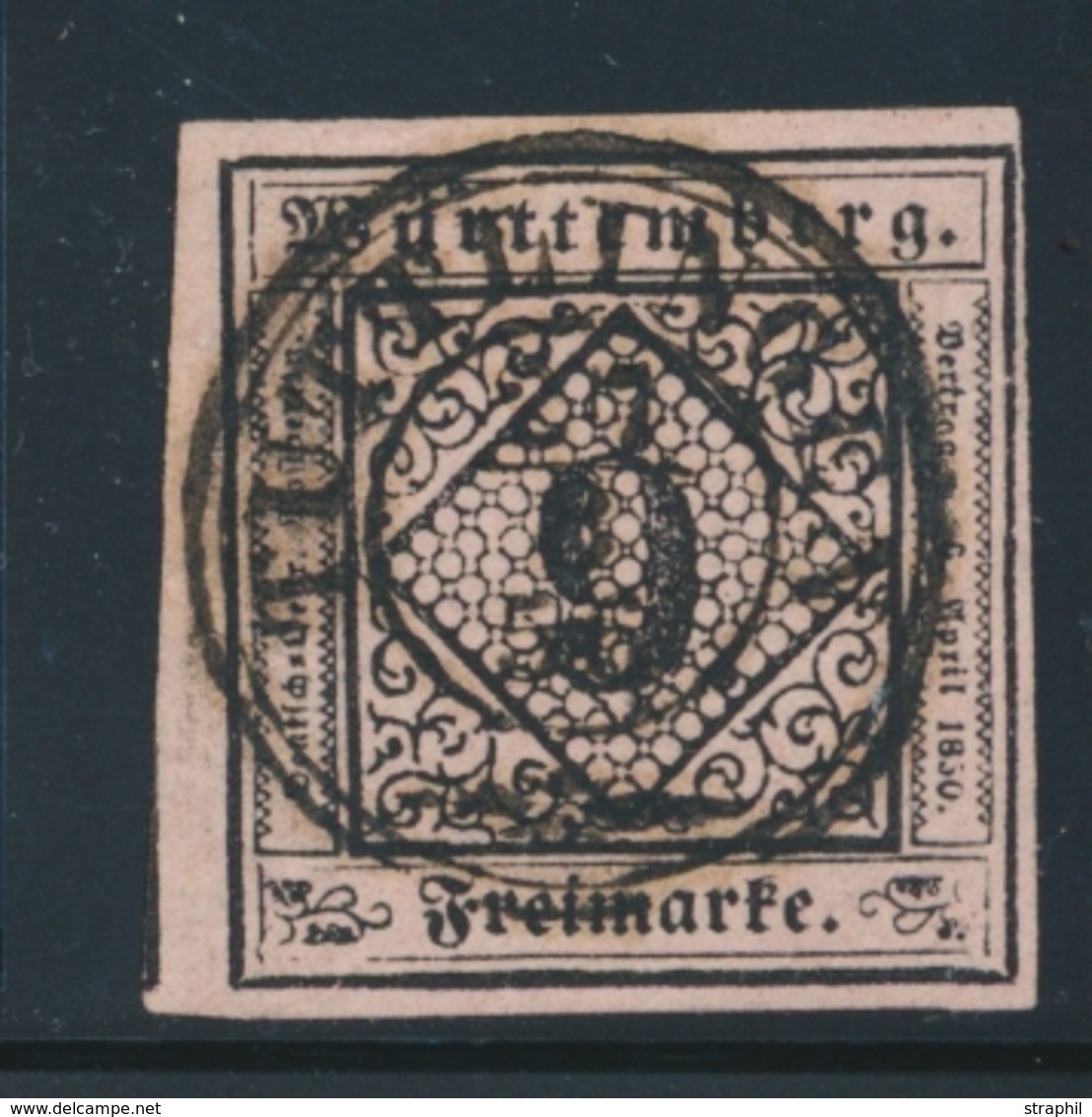 O WURTEMBERG - O - N°4 - 9k. Rose - Obl Centrale Tuttlingen -TB/SUP - Altri & Non Classificati