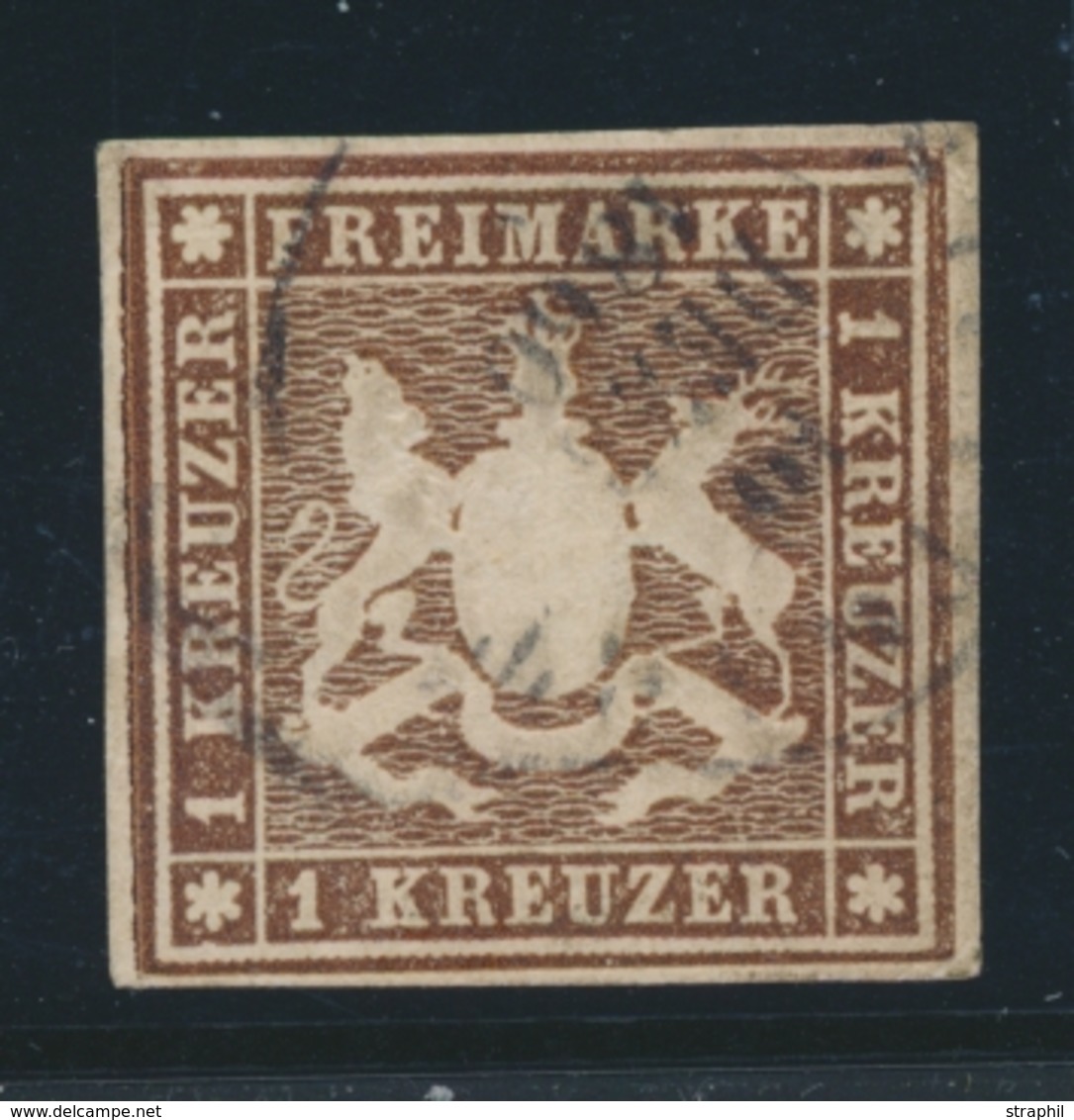 O WURTEMBERG - O - N°11 - 1k. Brun - Belles Marges - Signé Calves - TB/SUP - Sonstige & Ohne Zuordnung