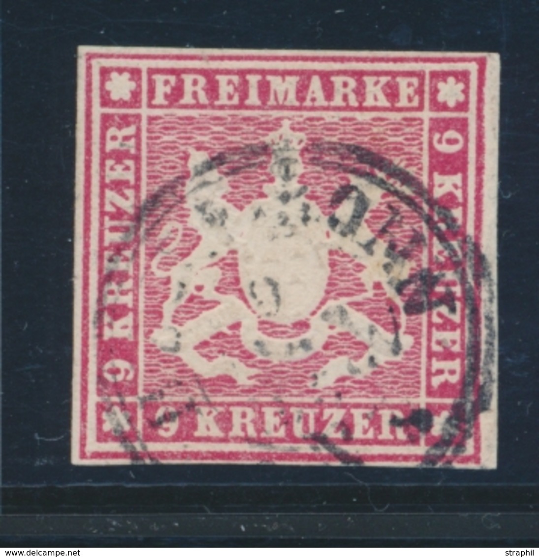 O WURTEMBERG - O - N°14 - 9k. Rose - Signé Calves - TB - Other & Unclassified