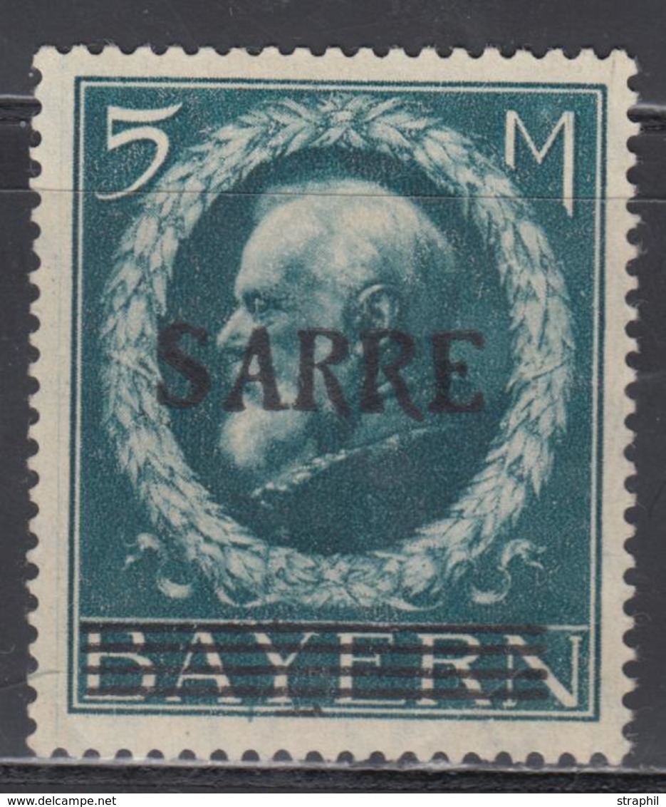 * SARRE - * - N°30 - 5Mk Bleu - Pli D'angle - Sonstige & Ohne Zuordnung