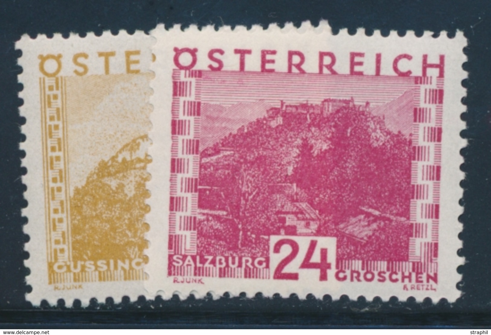 ** AUTRICHE - ** - N°378a Bistre Brun , 383a Brun Carminé - TB - Unused Stamps