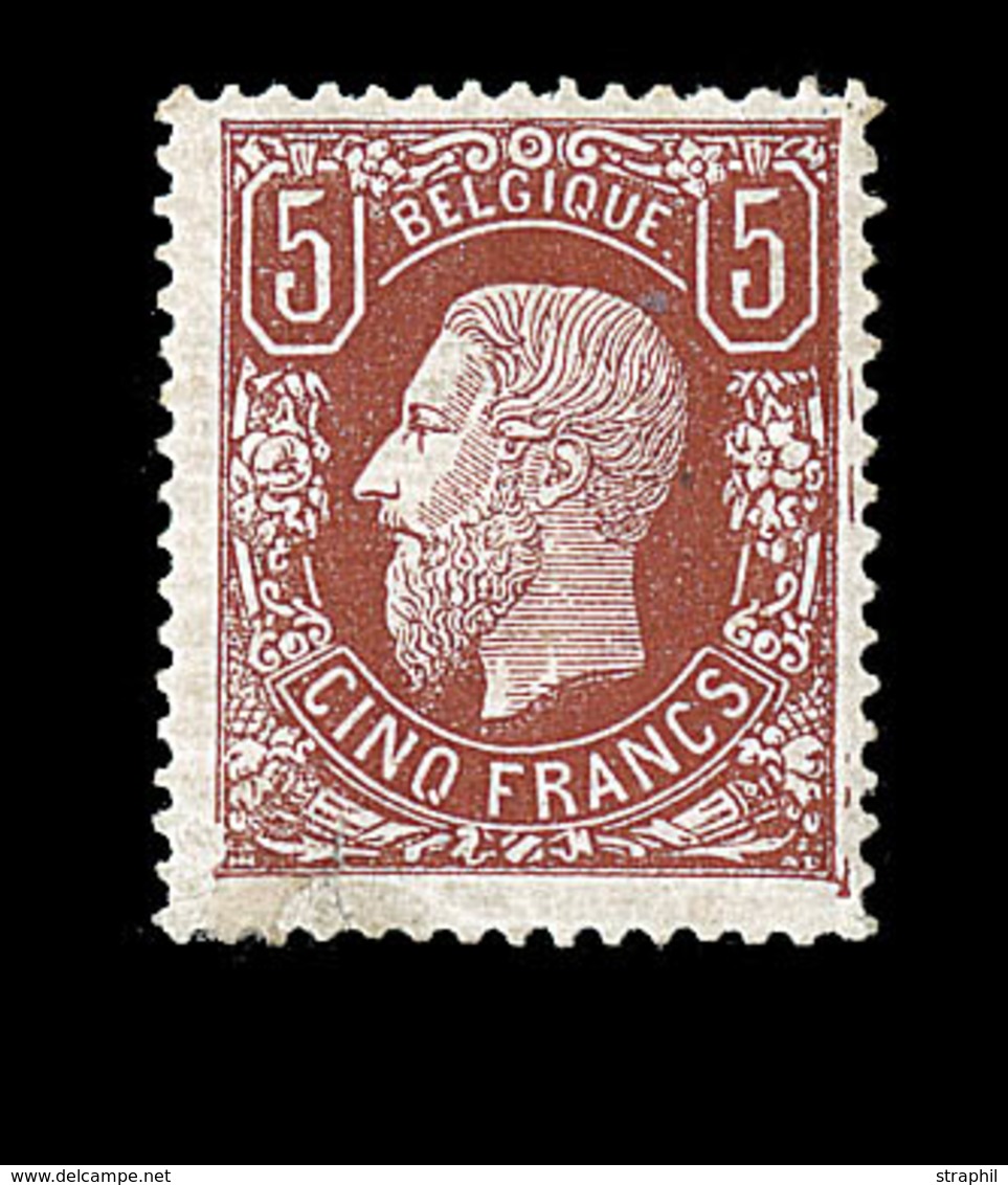 * BELGIQUE - * - N°37 - 5F Brun Rouge - TB - 1849 Schulterklappen