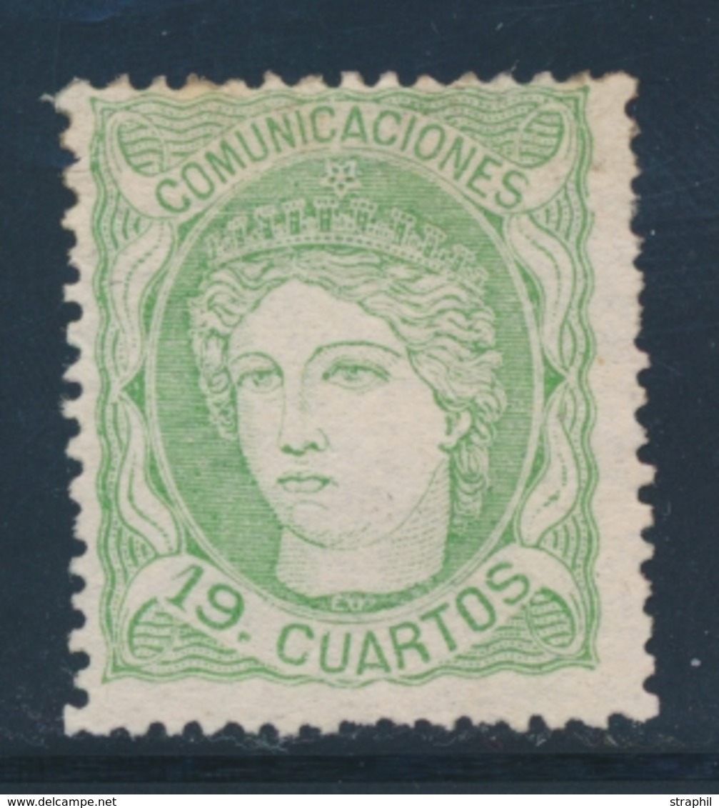 (*) ESPAGNE - (*) - N°114 - 19c Vert Jaune - TB - Unused Stamps