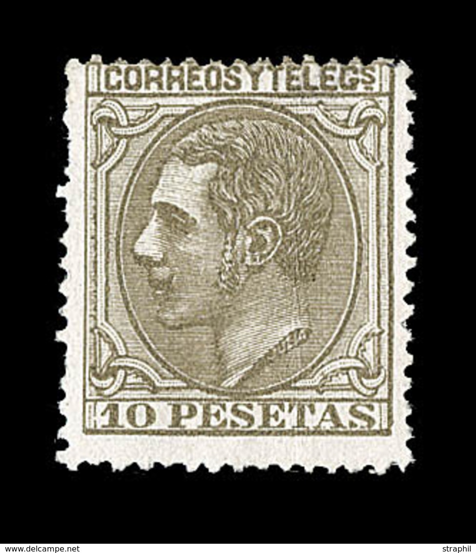 * ESPAGNE - * - N°192 - 10p. Brun Olive - Pli Vertical - Unused Stamps
