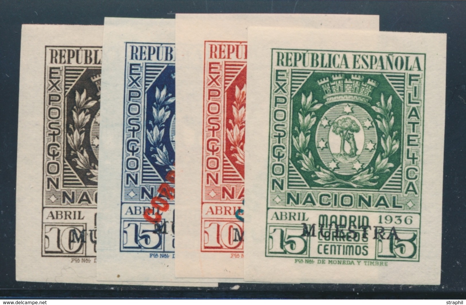 * ESPAGNE - * - N°555/56, PA 111/12 - Surchargés MUESTRA - N. Dentelé - TB - Unused Stamps