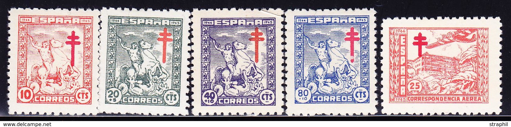 * ESPAGNE - * - N°739/42 + PA N°228 Chiffres 000.000 Au Verso - TB - Unused Stamps