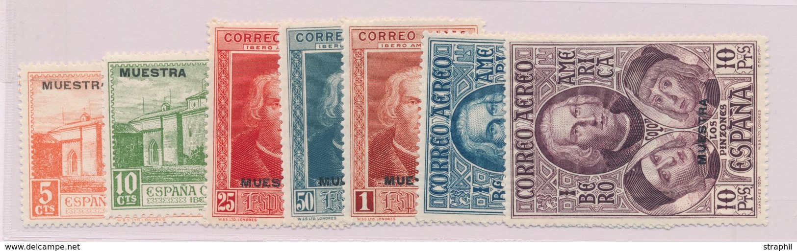 * ESPAGNE - POSTE AERIENNE - * - N°68/74 - Surchargés MUESTRA - TB - Unused Stamps