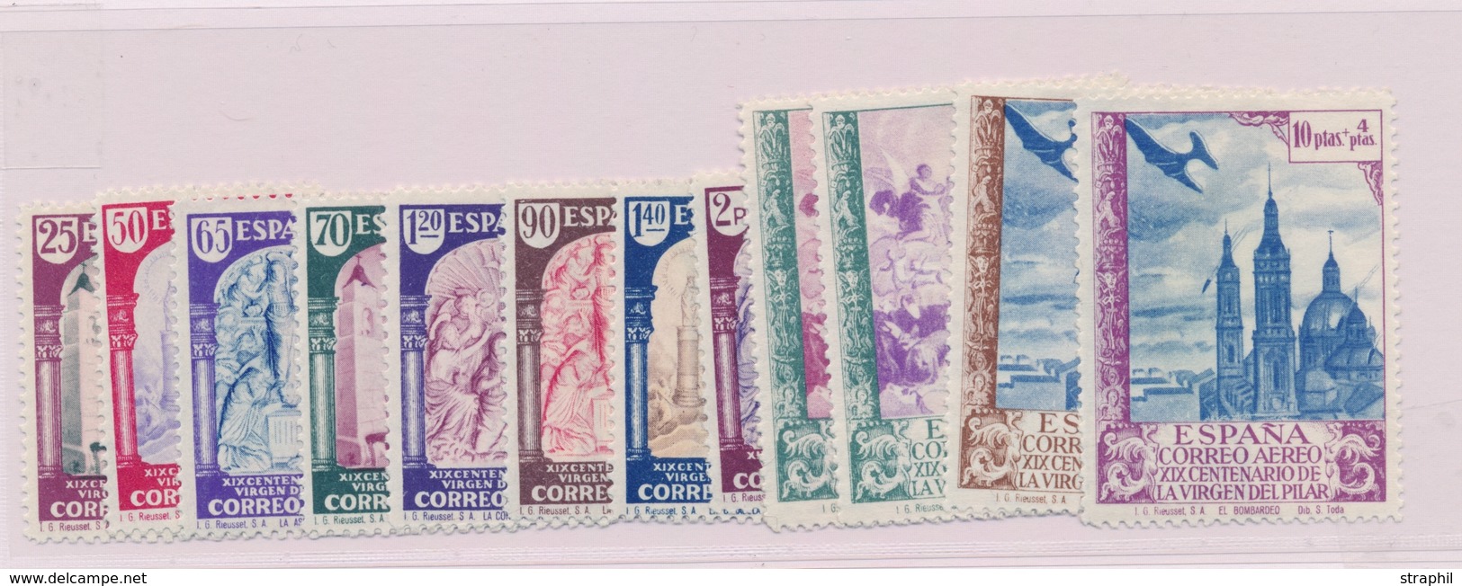 * ESPAGNE - POSTE AERIENNE - * - N°202/11 - N°210a/11a - Avec Chiffres 000.000 Au Verso - TB - Unused Stamps