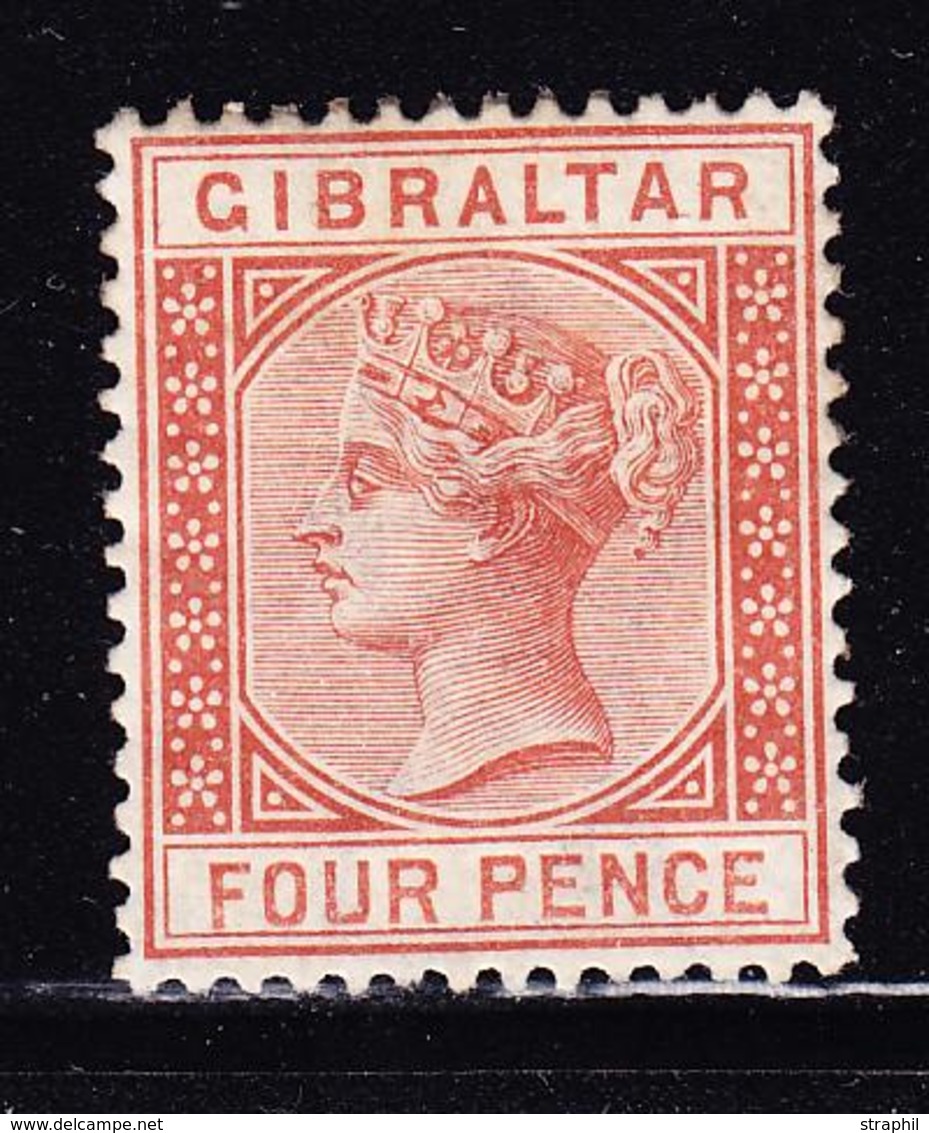 * GIBRALTAR - * - N°12 - 4p Brun Rouge - TB - Gibilterra