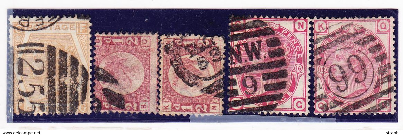 O GRANDE BRETAGNE - O - N°47, 49 (x2) Dt Planche 20 + N°51 (x2) - Pl. 12 Et 16 - B/TB - Used Stamps