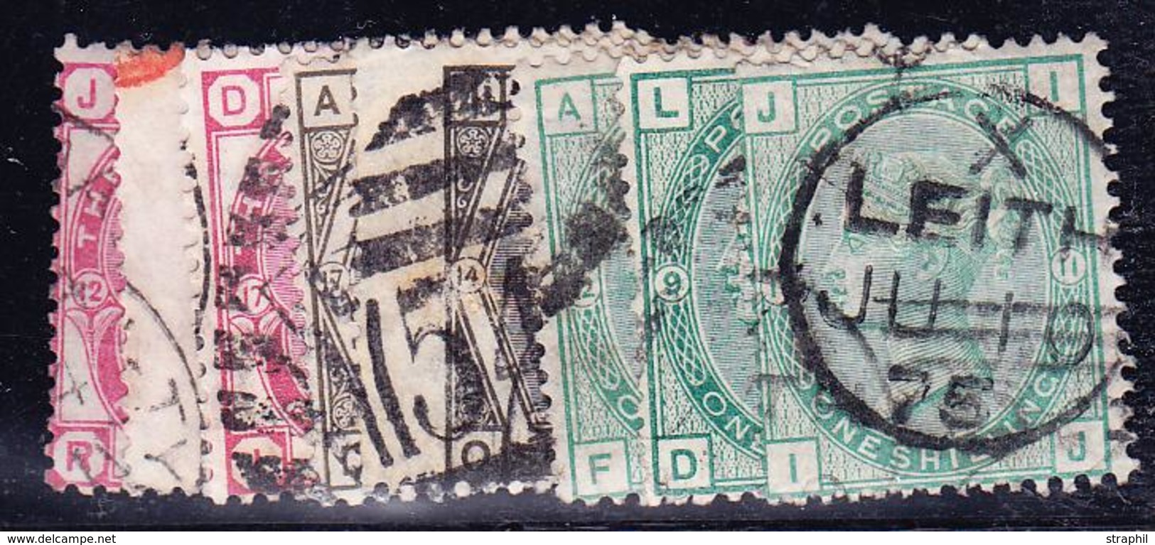 O GRANDE BRETAGNE - O - N°51 X3 (pl 12,16,17) N°52 X 2 (pl 14, 17) N° 53 X 3 (pl 9, 11, 12) - Maj TB - Used Stamps