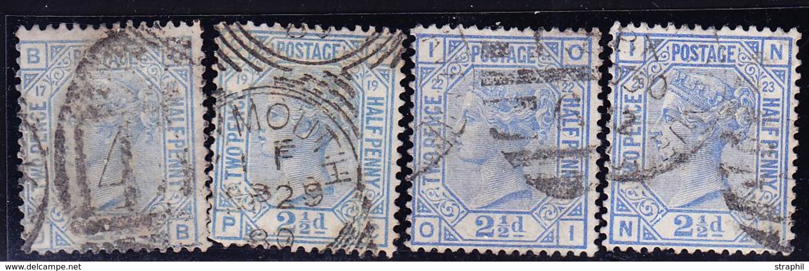 O GRANDE BRETAGNE - O - N°57 (x2) - Pl. 17 Et 19 + N°62 (x2) - Pl. 22 Et 23 - B/TB - Used Stamps